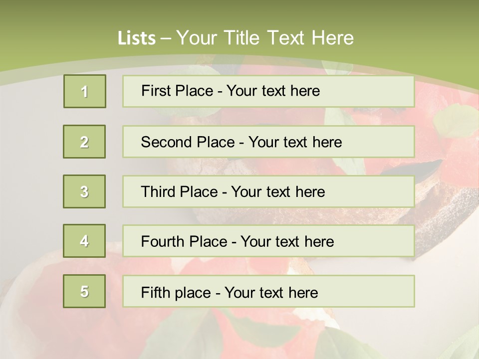 Bruschettas Fromage Mozzarella PowerPoint Template