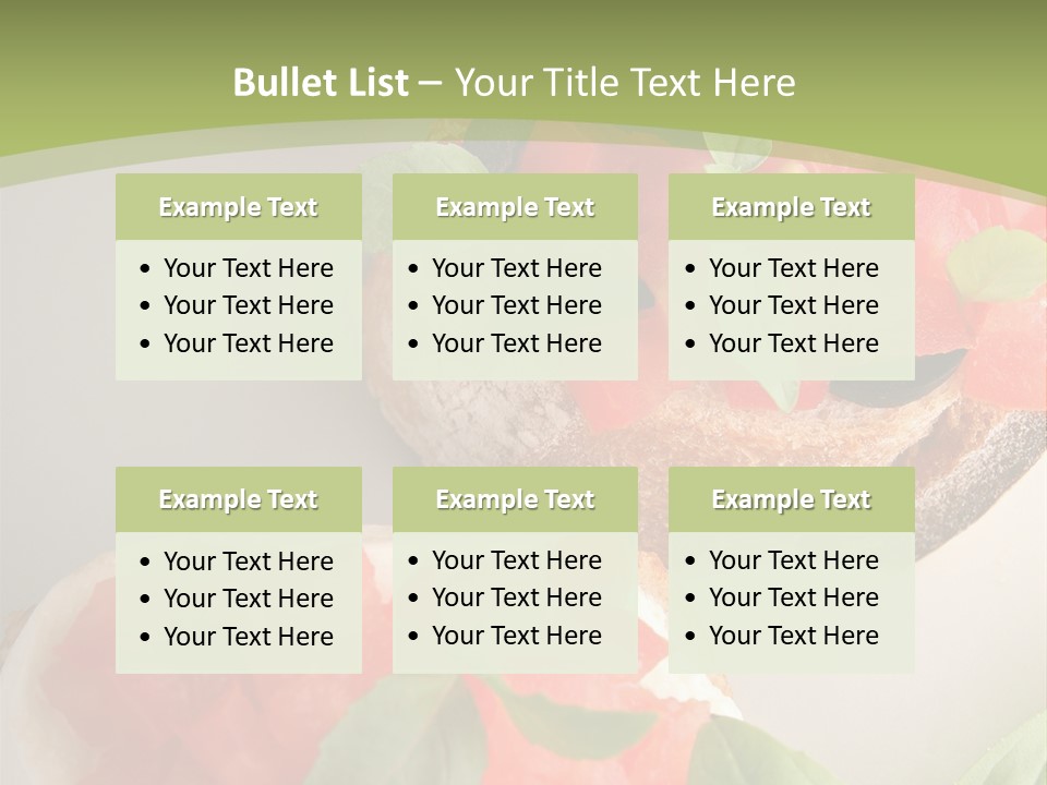 Bruschettas Fromage Mozzarella PowerPoint Template