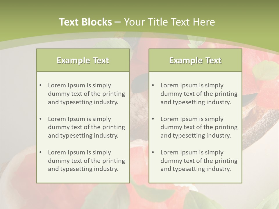 Bruschettas Fromage Mozzarella PowerPoint Template