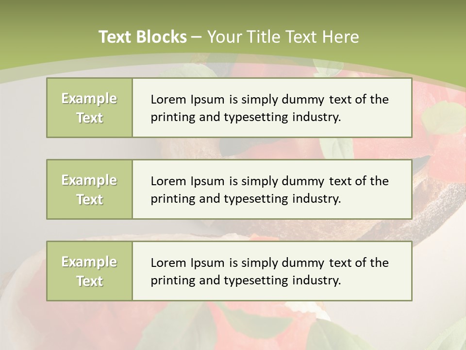 Bruschettas Fromage Mozzarella PowerPoint Template