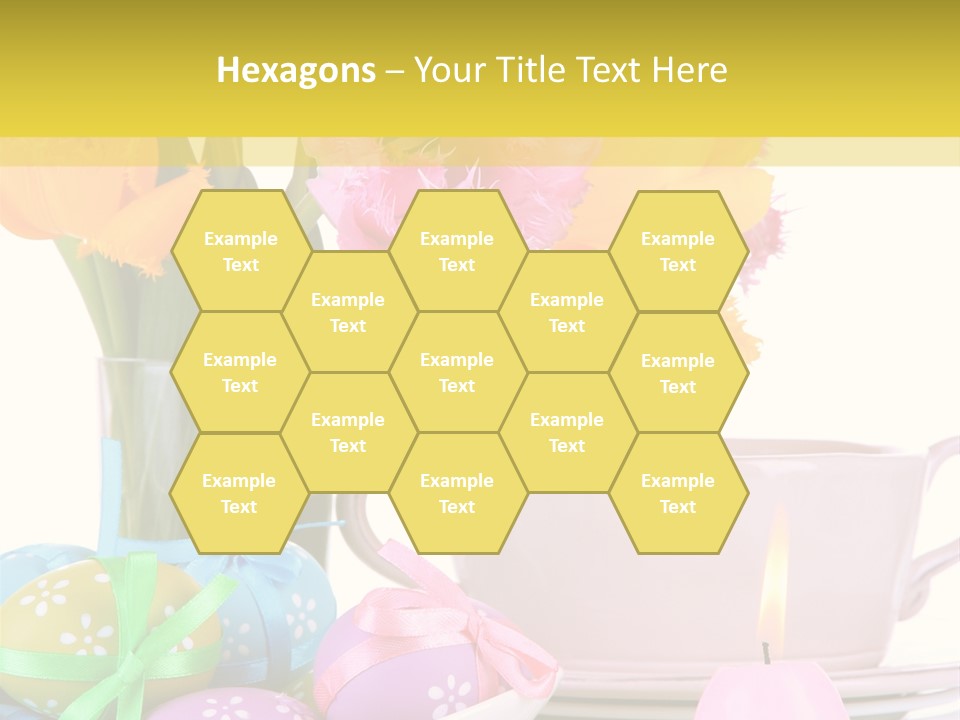 A Table Topped With A Vase Filled With Pink And Yellow Flowers PowerPoint Template