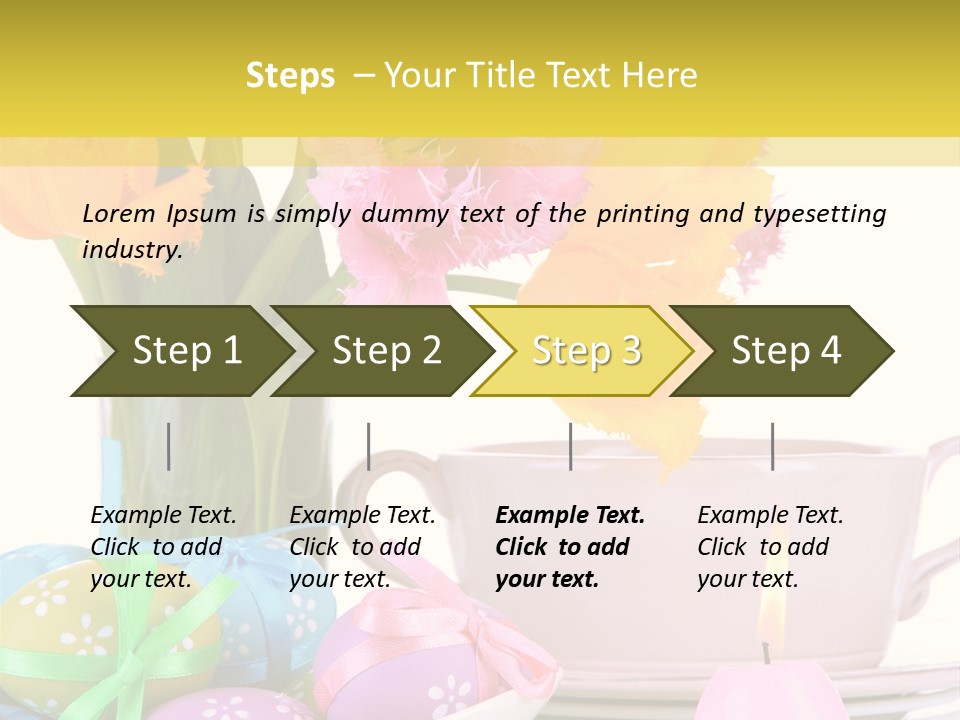 A Table Topped With A Vase Filled With Pink And Yellow Flowers PowerPoint Template
