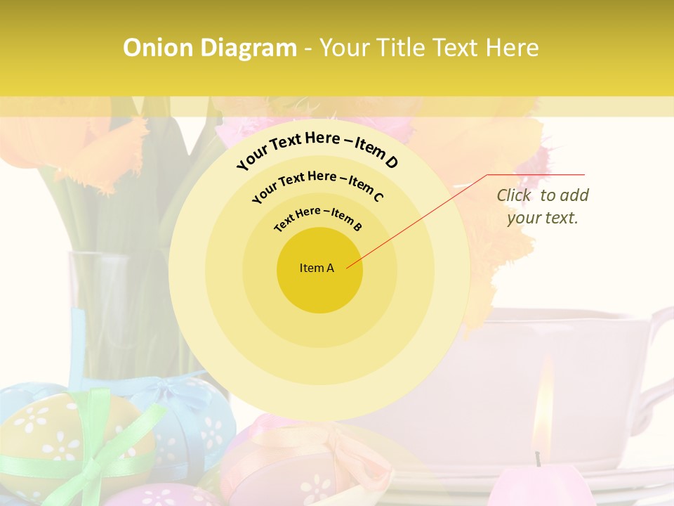 A Table Topped With A Vase Filled With Pink And Yellow Flowers PowerPoint Template