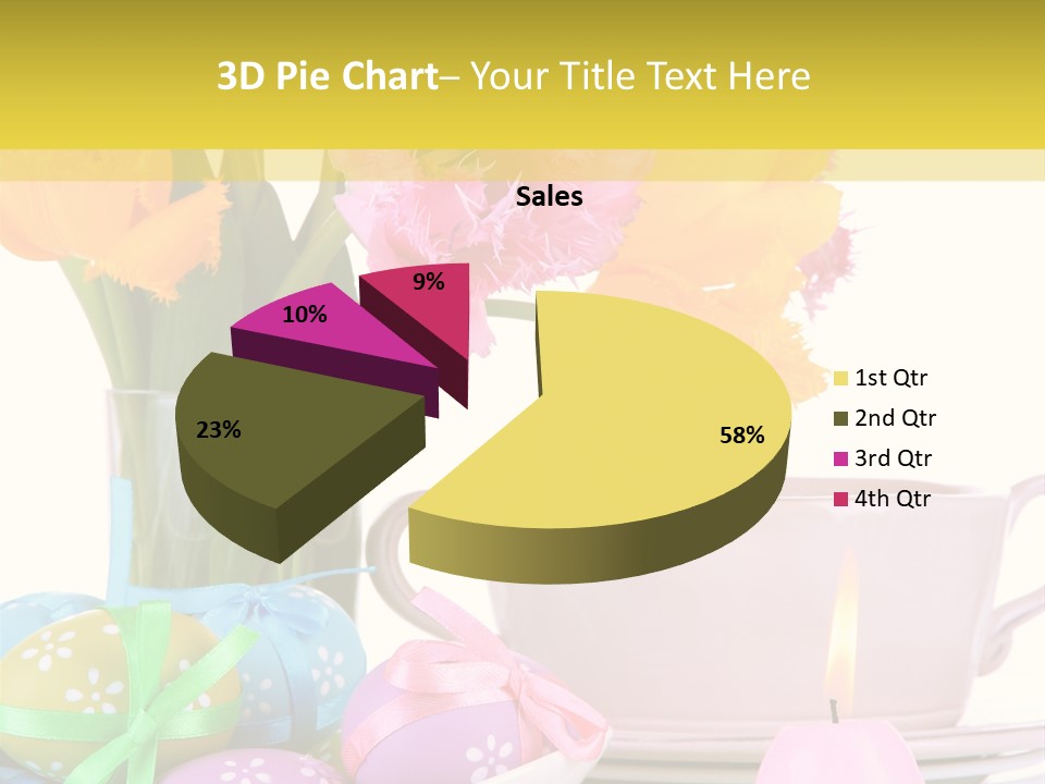 A Table Topped With A Vase Filled With Pink And Yellow Flowers PowerPoint Template