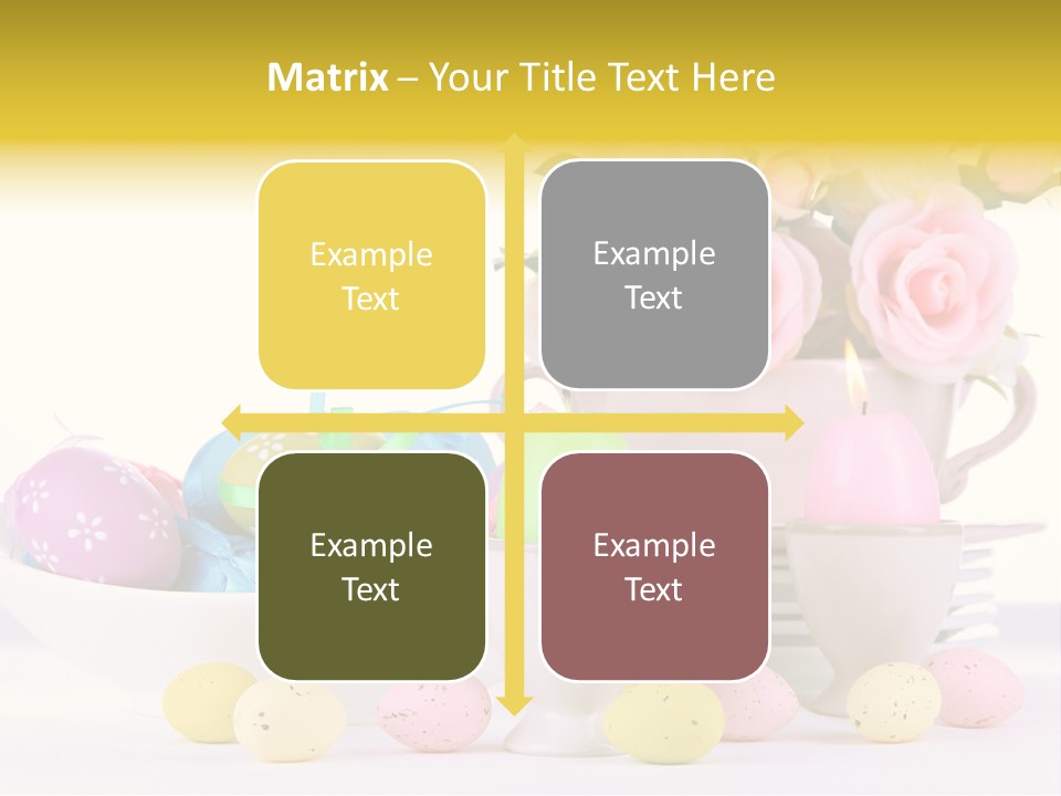 A White Bowl Filled With Eggs Next To Pink Roses PowerPoint Template