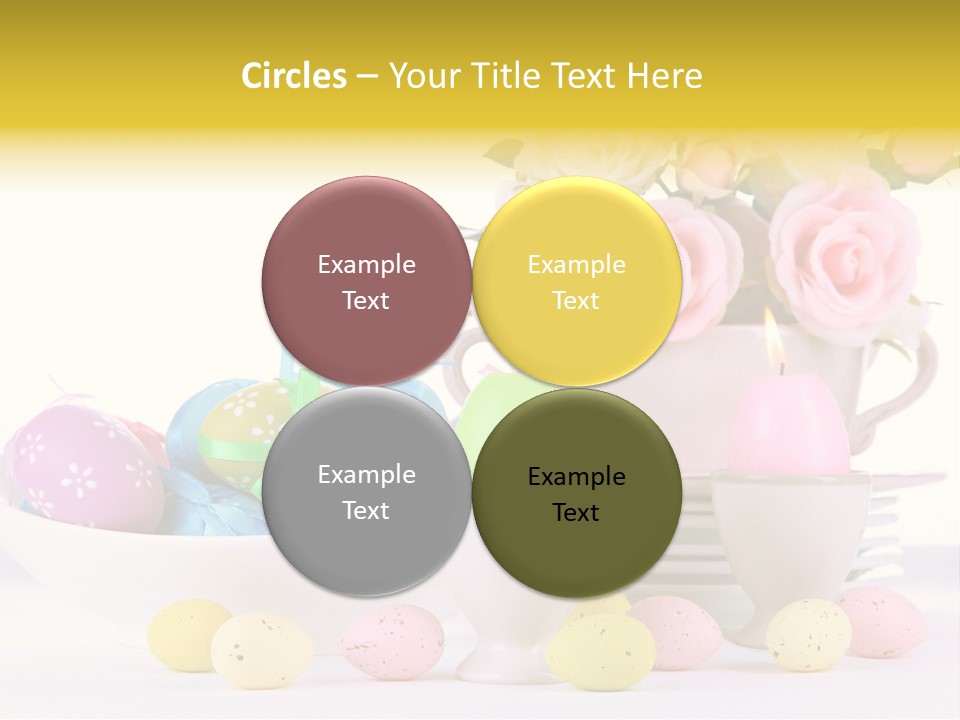 A White Bowl Filled With Eggs Next To Pink Roses PowerPoint Template