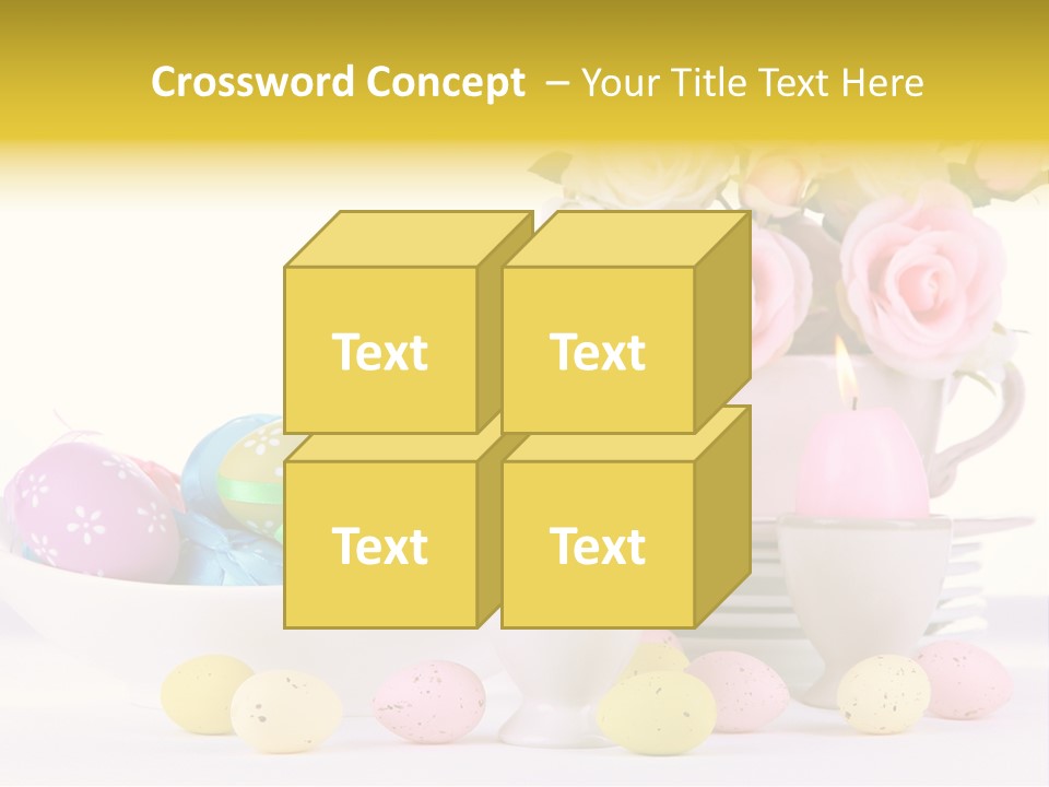 A White Bowl Filled With Eggs Next To Pink Roses PowerPoint Template