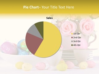 A White Bowl Filled With Eggs Next To Pink Roses PowerPoint Template