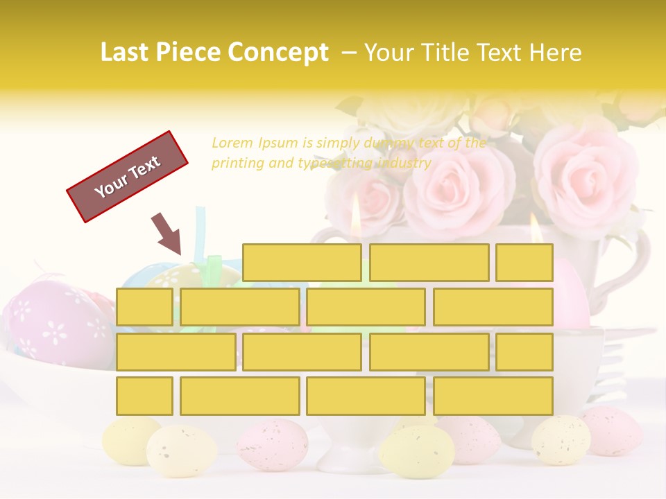 A White Bowl Filled With Eggs Next To Pink Roses PowerPoint Template