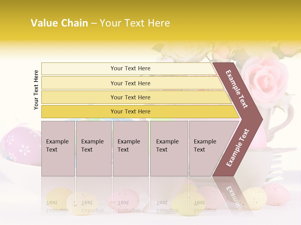 A White Bowl Filled With Eggs Next To Pink Roses PowerPoint Template