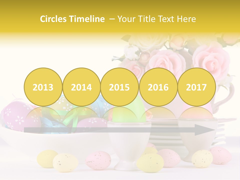 A White Bowl Filled With Eggs Next To Pink Roses PowerPoint Template