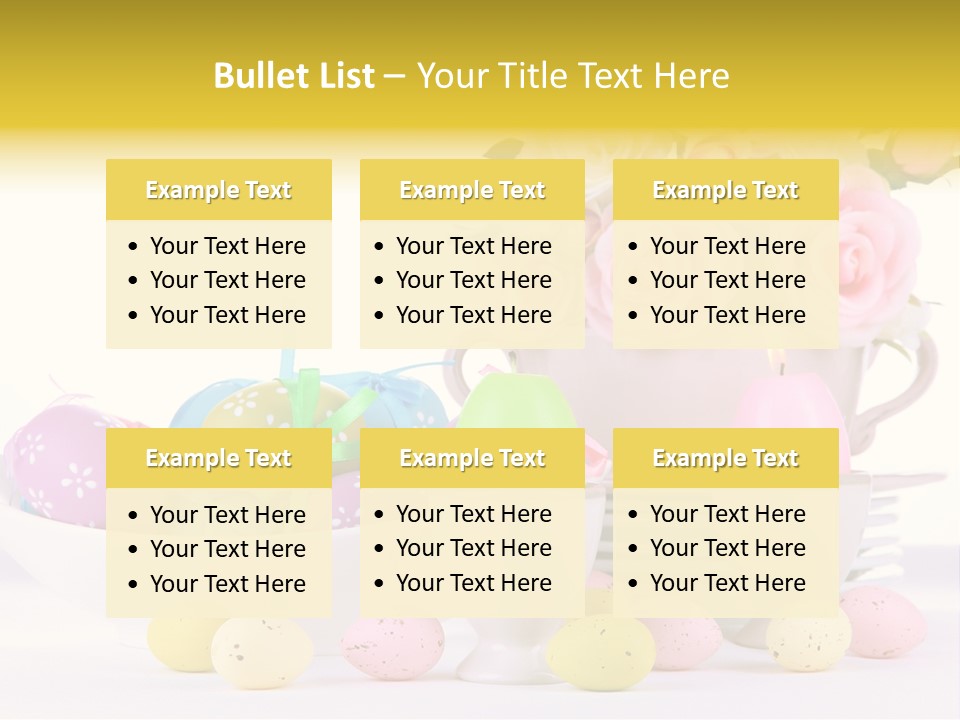 A White Bowl Filled With Eggs Next To Pink Roses PowerPoint Template