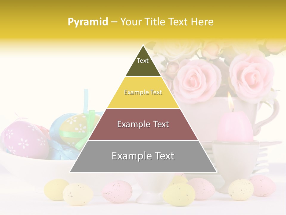 A White Bowl Filled With Eggs Next To Pink Roses PowerPoint Template