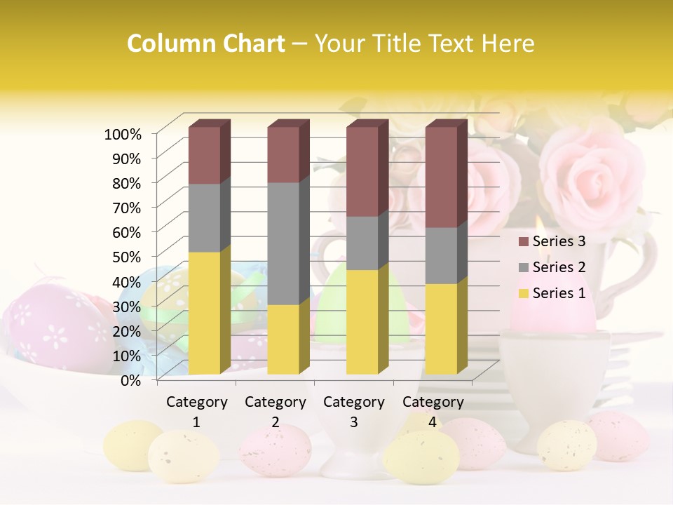 A White Bowl Filled With Eggs Next To Pink Roses PowerPoint Template