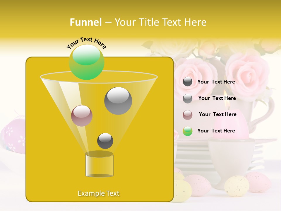 A White Bowl Filled With Eggs Next To Pink Roses PowerPoint Template