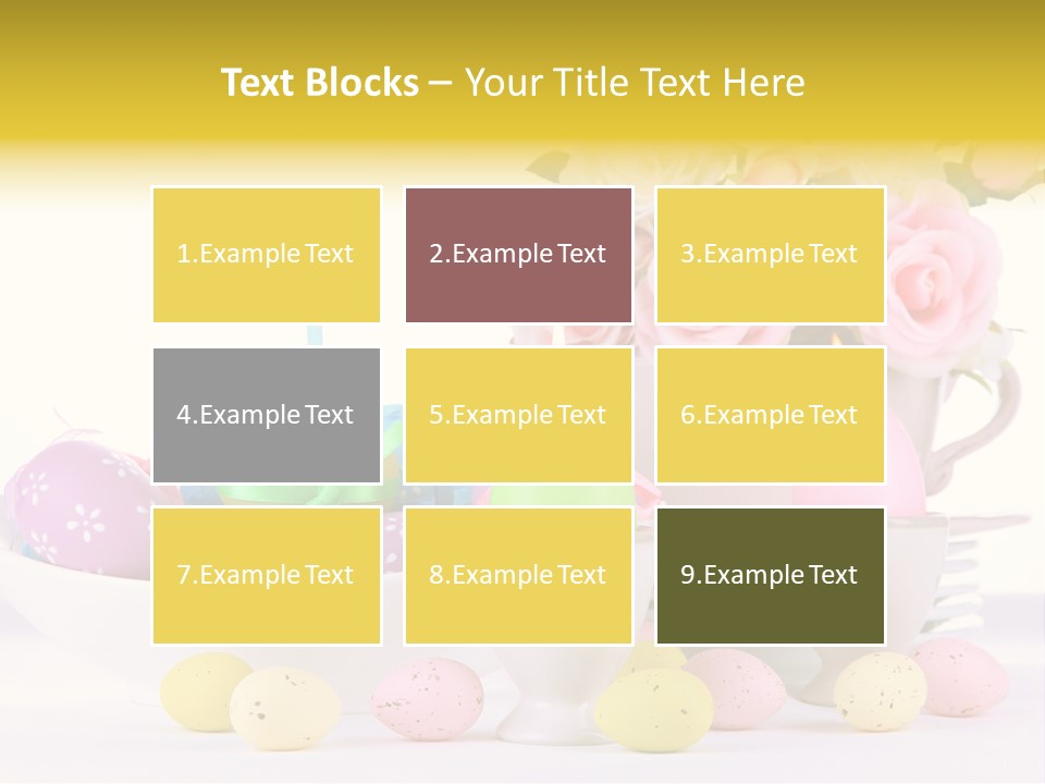 A White Bowl Filled With Eggs Next To Pink Roses PowerPoint Template