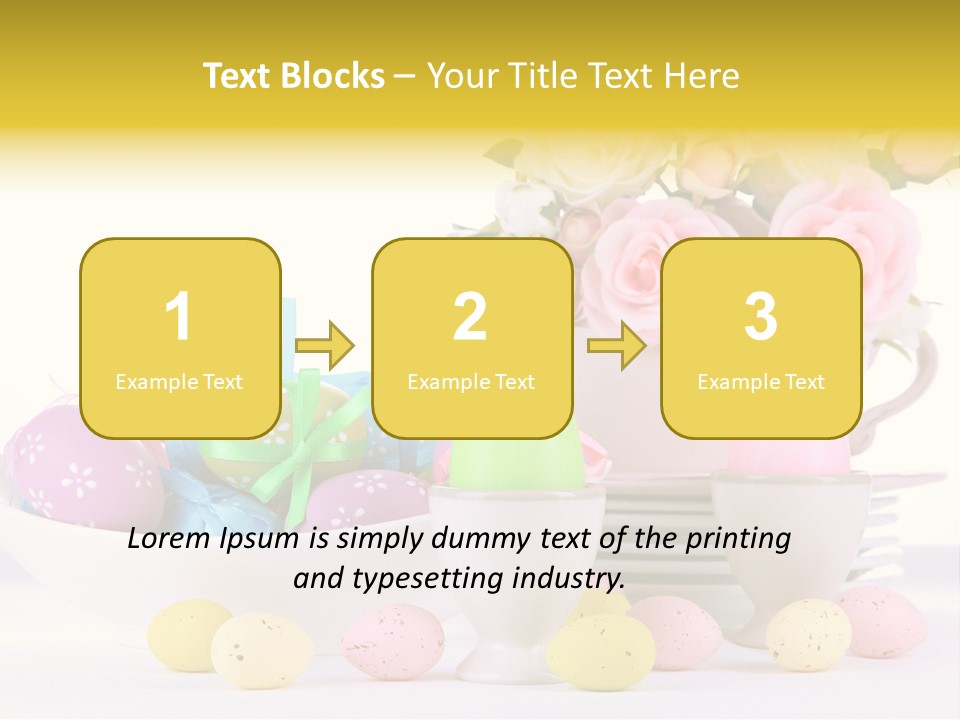 A White Bowl Filled With Eggs Next To Pink Roses PowerPoint Template