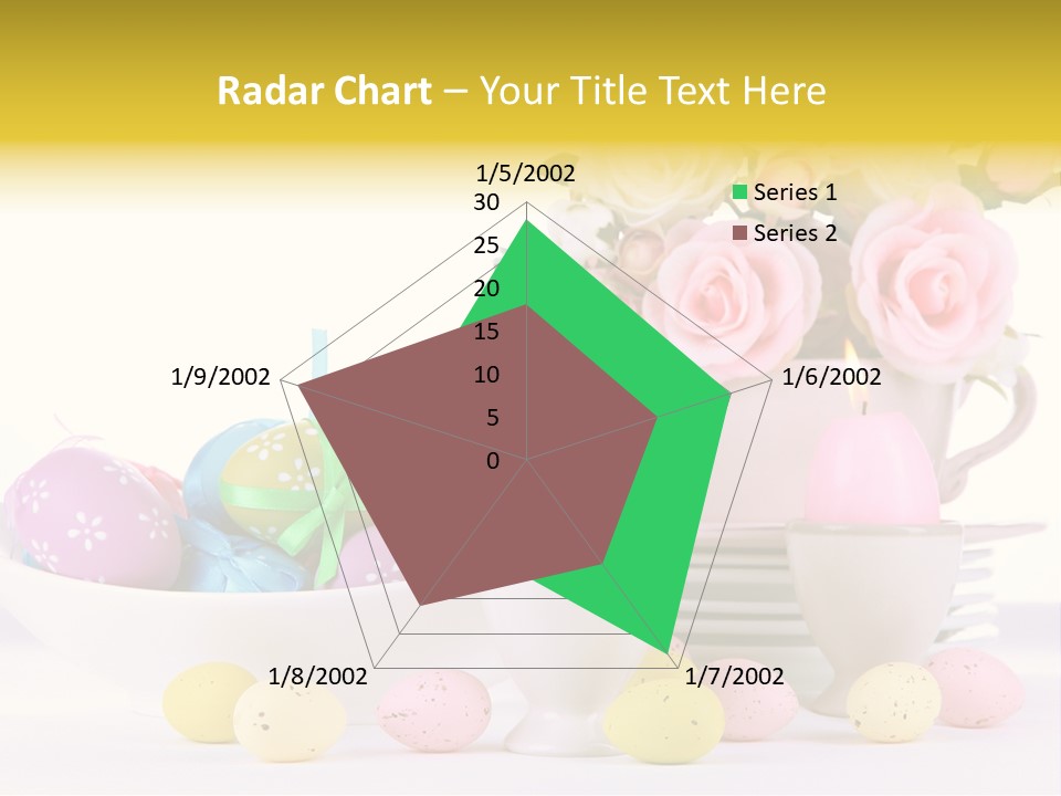 A White Bowl Filled With Eggs Next To Pink Roses PowerPoint Template