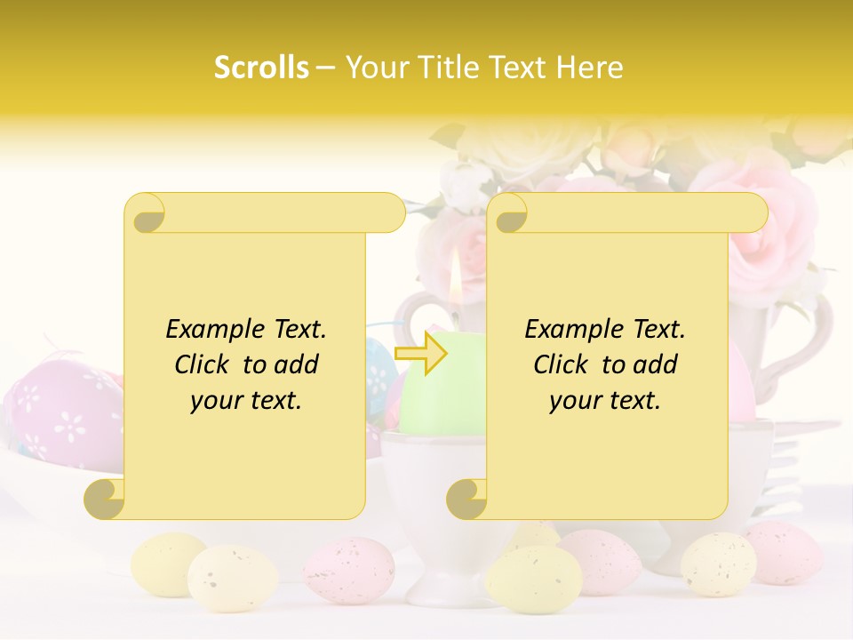 A White Bowl Filled With Eggs Next To Pink Roses PowerPoint Template