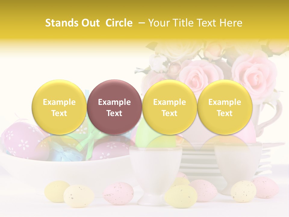 A White Bowl Filled With Eggs Next To Pink Roses PowerPoint Template