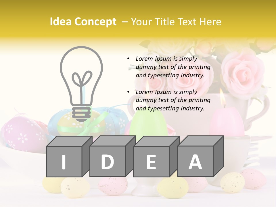 A White Bowl Filled With Eggs Next To Pink Roses PowerPoint Template