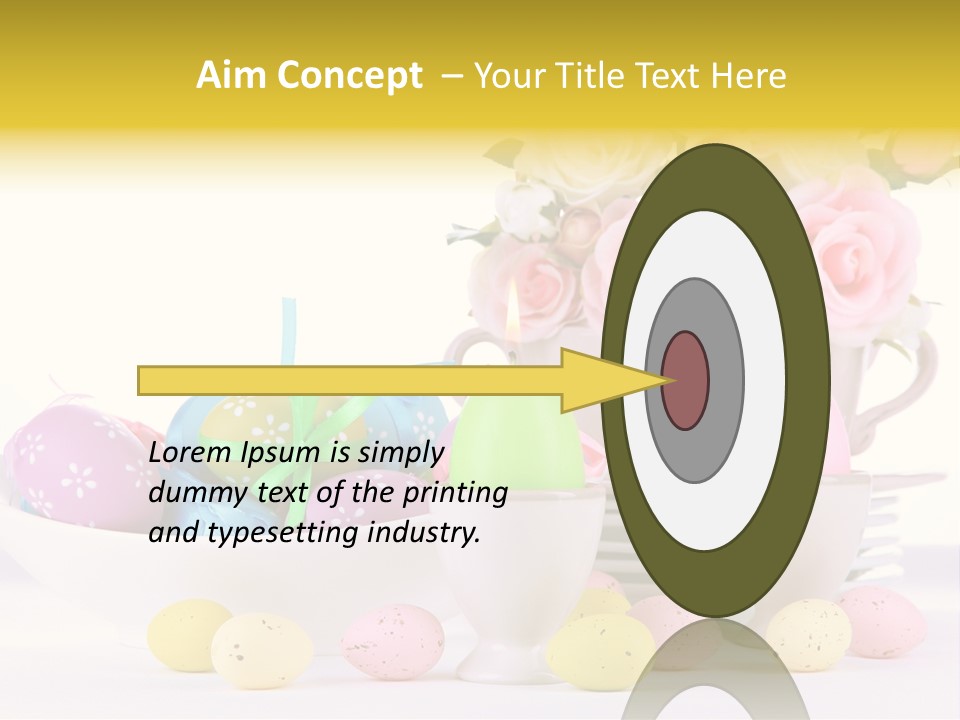 A White Bowl Filled With Eggs Next To Pink Roses PowerPoint Template