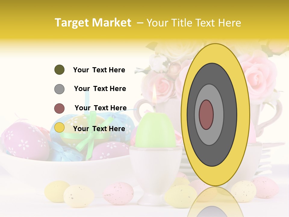 A White Bowl Filled With Eggs Next To Pink Roses PowerPoint Template