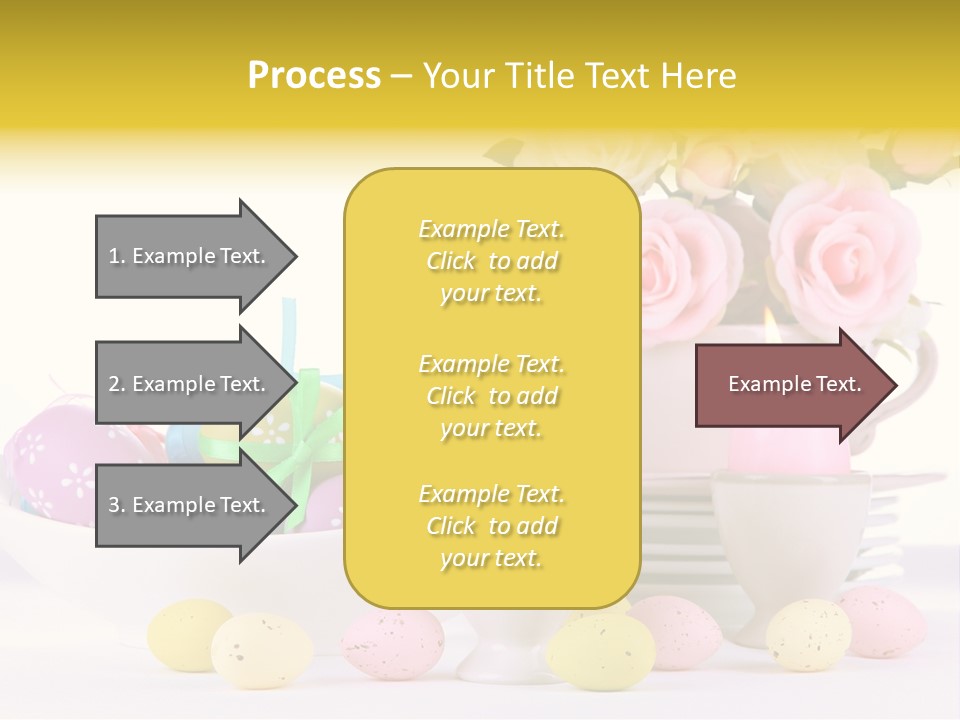 A White Bowl Filled With Eggs Next To Pink Roses PowerPoint Template