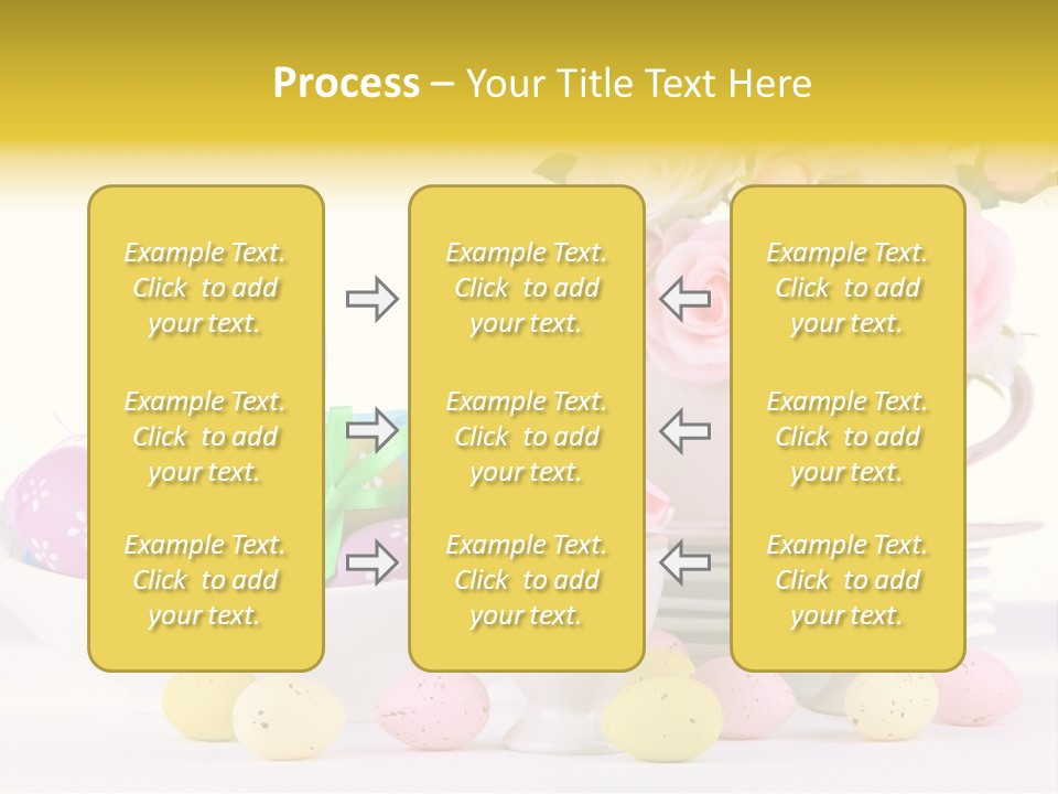 A White Bowl Filled With Eggs Next To Pink Roses PowerPoint Template