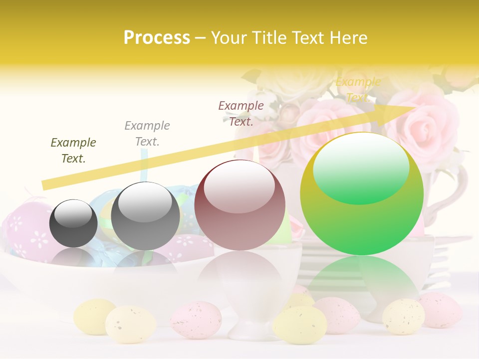 A White Bowl Filled With Eggs Next To Pink Roses PowerPoint Template