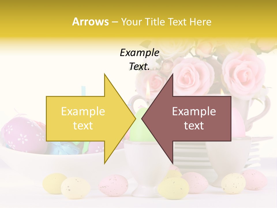 A White Bowl Filled With Eggs Next To Pink Roses PowerPoint Template