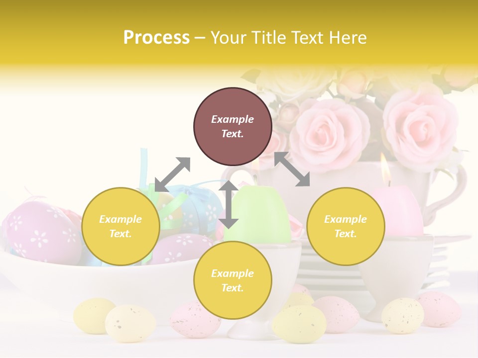 A White Bowl Filled With Eggs Next To Pink Roses PowerPoint Template