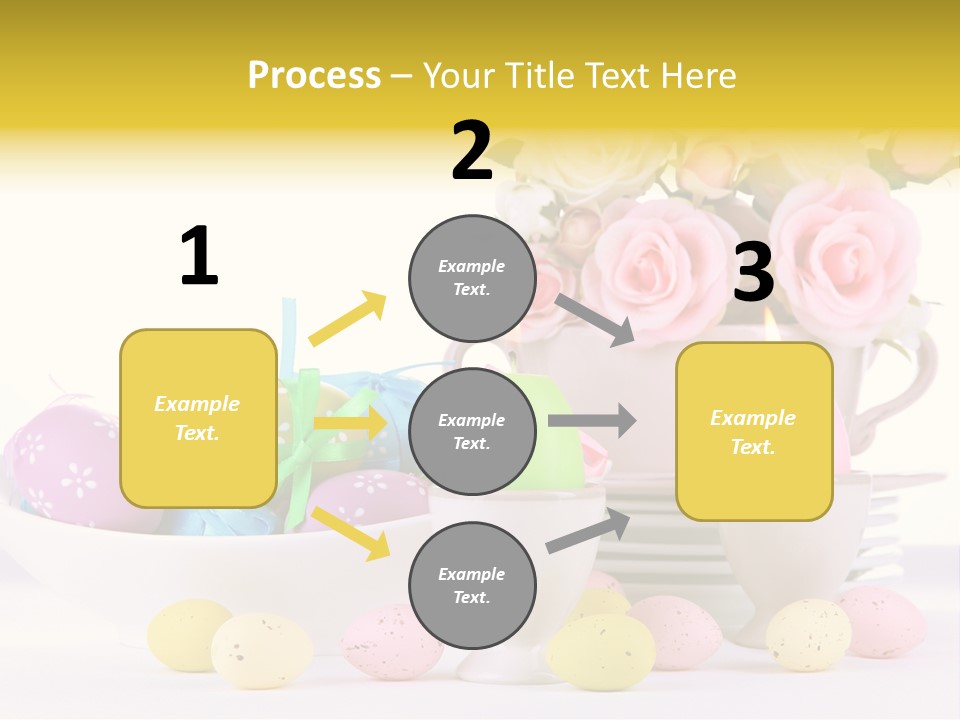 A White Bowl Filled With Eggs Next To Pink Roses PowerPoint Template