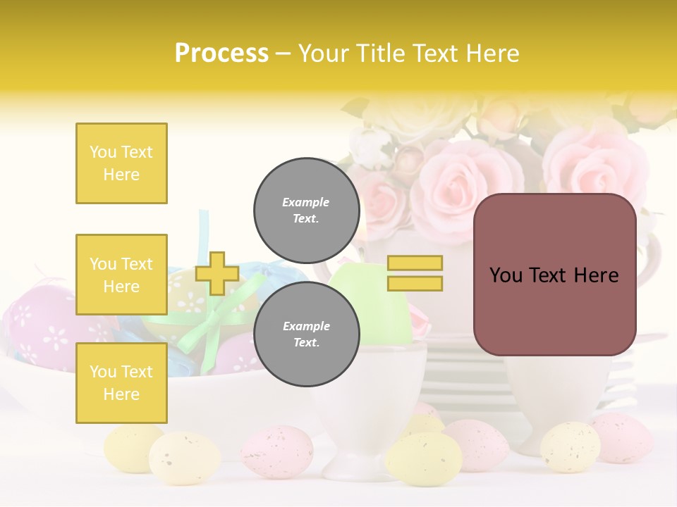 A White Bowl Filled With Eggs Next To Pink Roses PowerPoint Template