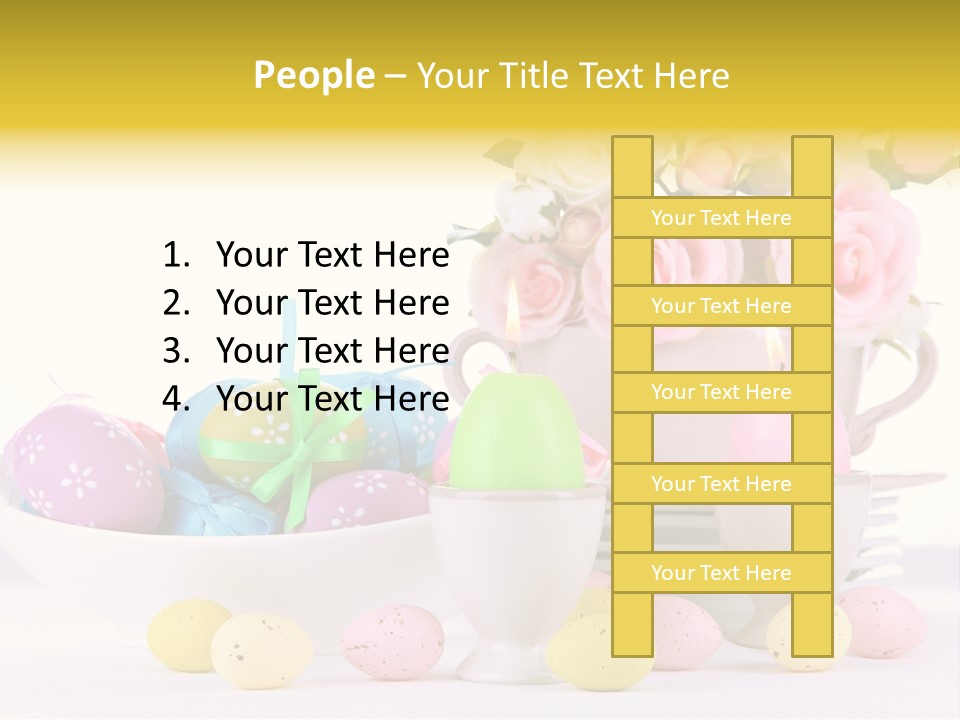 A White Bowl Filled With Eggs Next To Pink Roses PowerPoint Template