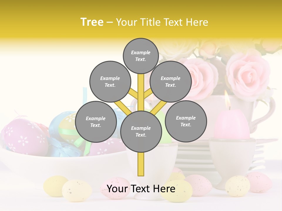 A White Bowl Filled With Eggs Next To Pink Roses PowerPoint Template