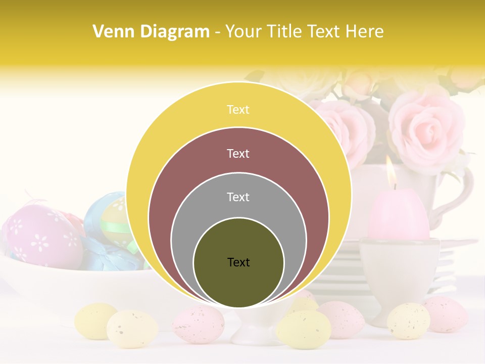 A White Bowl Filled With Eggs Next To Pink Roses PowerPoint Template