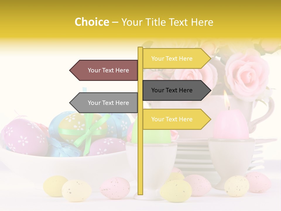 A White Bowl Filled With Eggs Next To Pink Roses PowerPoint Template