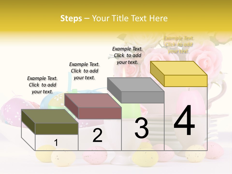 A White Bowl Filled With Eggs Next To Pink Roses PowerPoint Template