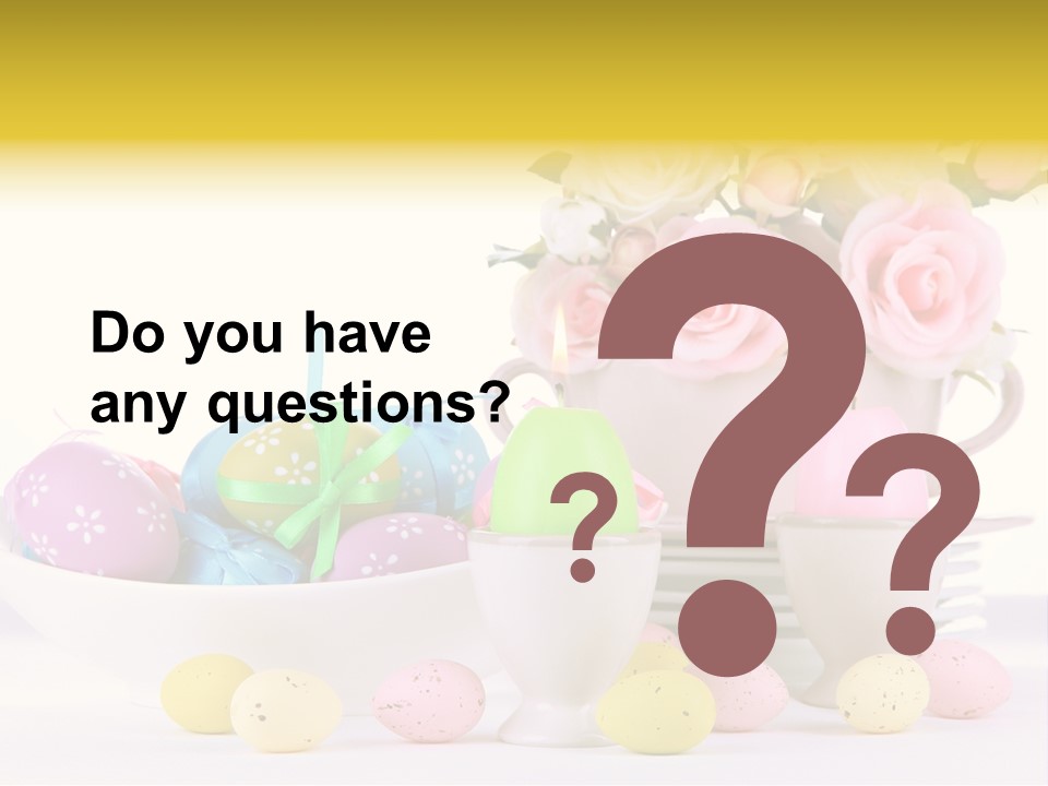 A White Bowl Filled With Eggs Next To Pink Roses PowerPoint Template