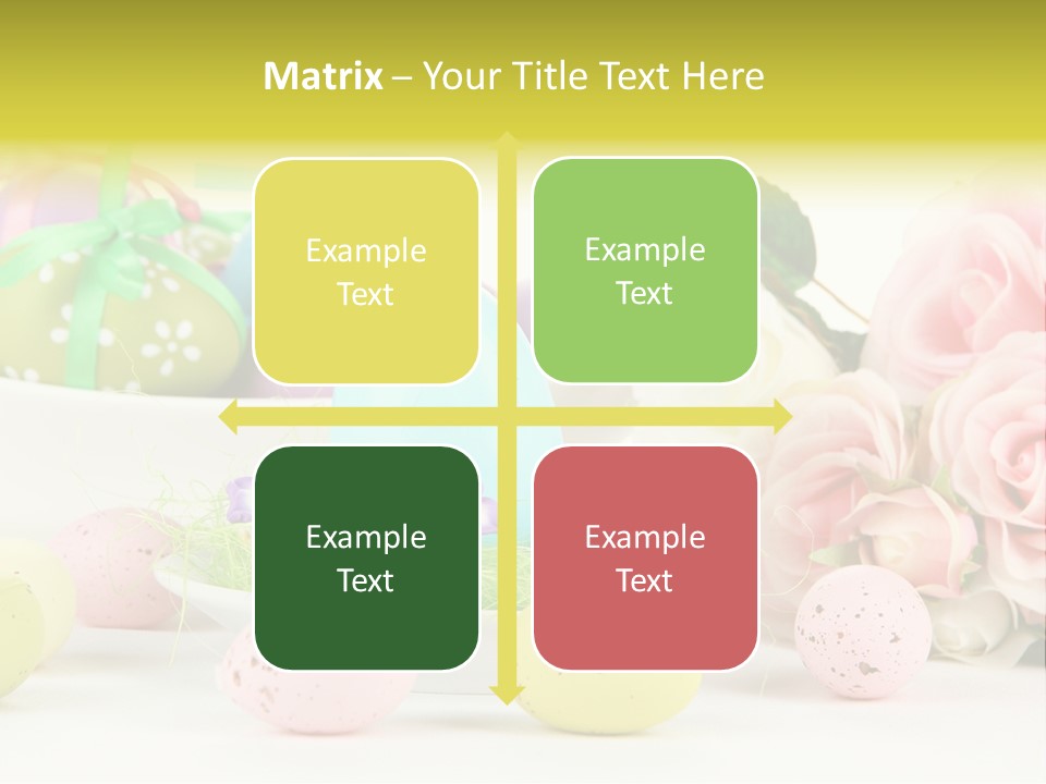 A Table Topped With Lots Of Eggs And Flowers PowerPoint Template