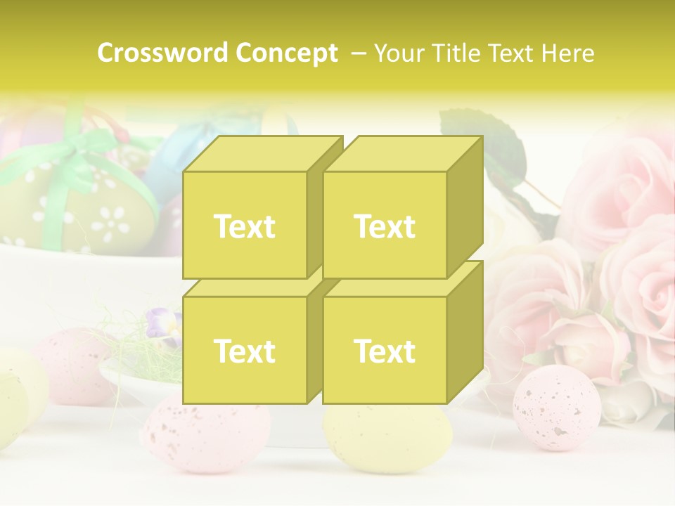 A Table Topped With Lots Of Eggs And Flowers PowerPoint Template
