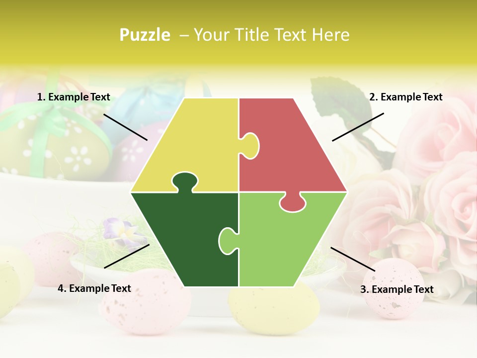 A Table Topped With Lots Of Eggs And Flowers PowerPoint Template