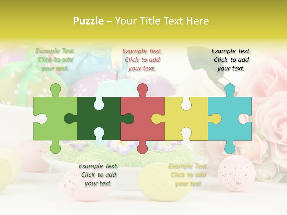 A Table Topped With Lots Of Eggs And Flowers PowerPoint Template