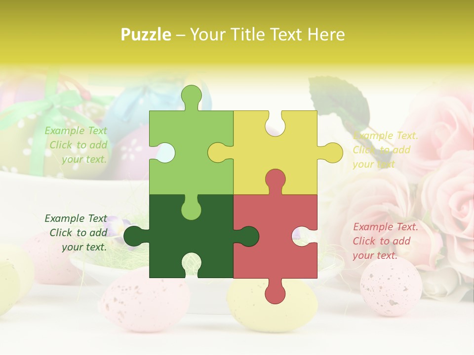 A Table Topped With Lots Of Eggs And Flowers PowerPoint Template