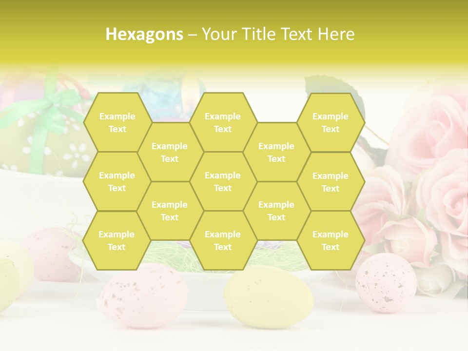 A Table Topped With Lots Of Eggs And Flowers PowerPoint Template
