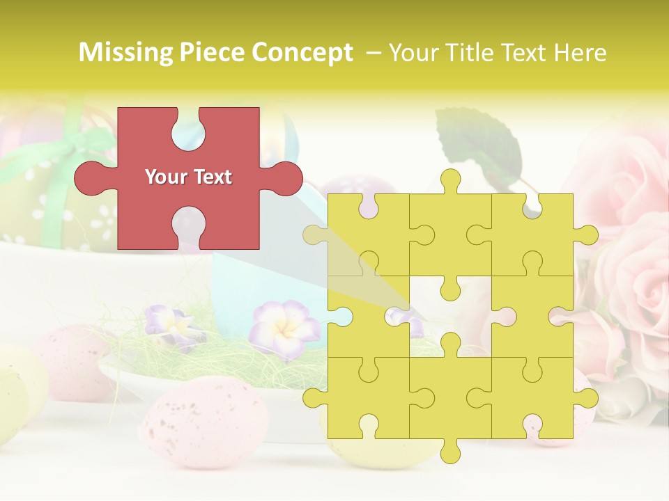 A Table Topped With Lots Of Eggs And Flowers PowerPoint Template