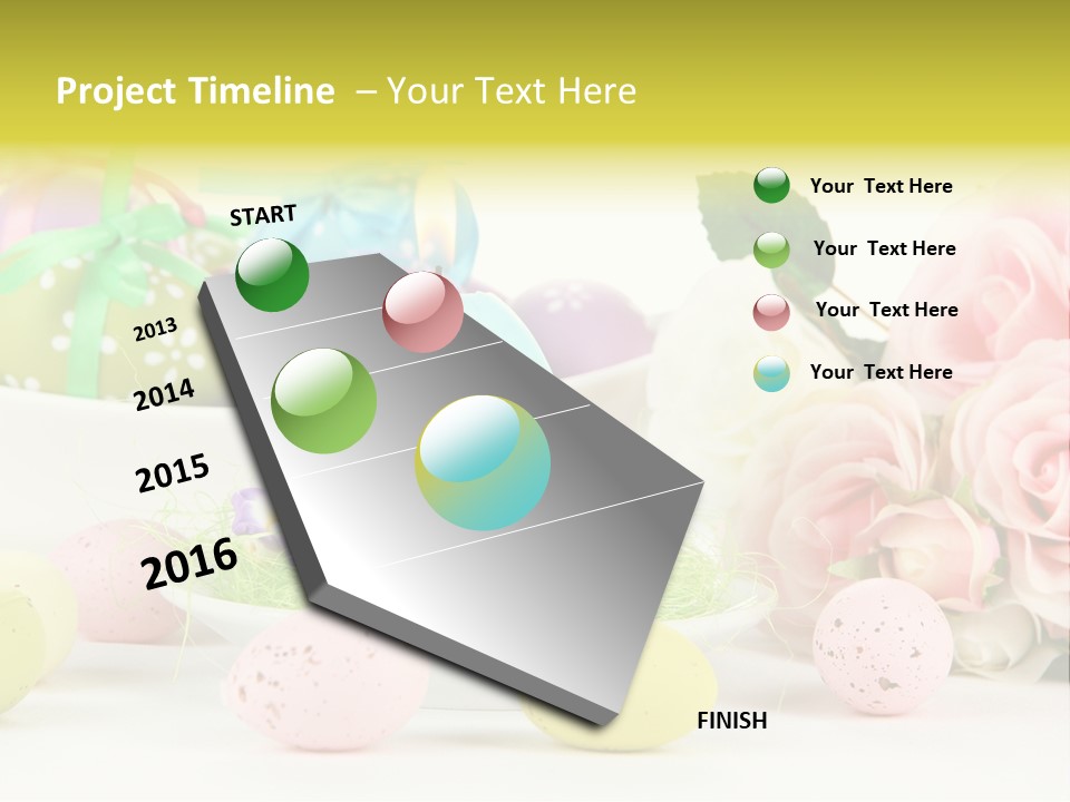 A Table Topped With Lots Of Eggs And Flowers PowerPoint Template