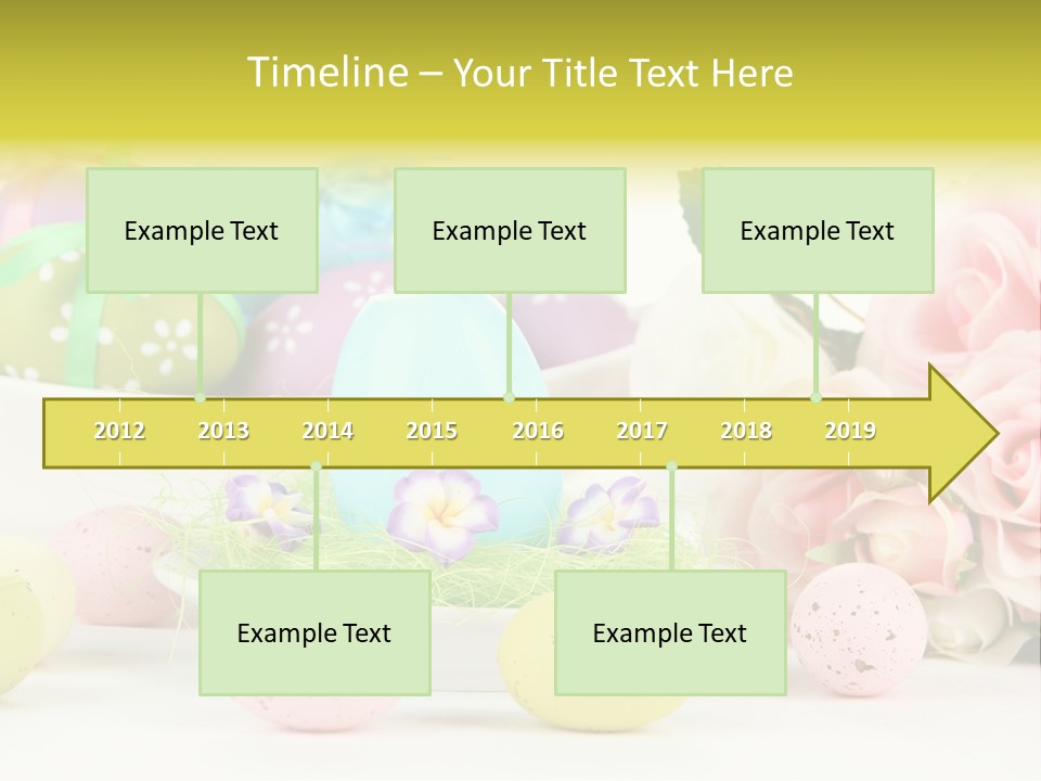 A Table Topped With Lots Of Eggs And Flowers PowerPoint Template