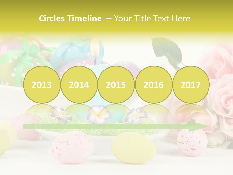 A Table Topped With Lots Of Eggs And Flowers PowerPoint Template